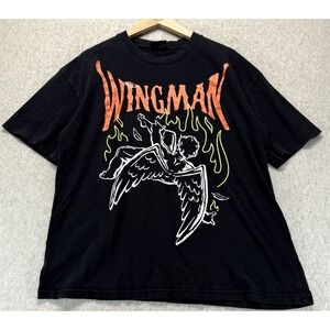 Bonkers Mens Comfy T-Shirt Black Short Sleeve Wingman Graphic Streetwear Y2K M